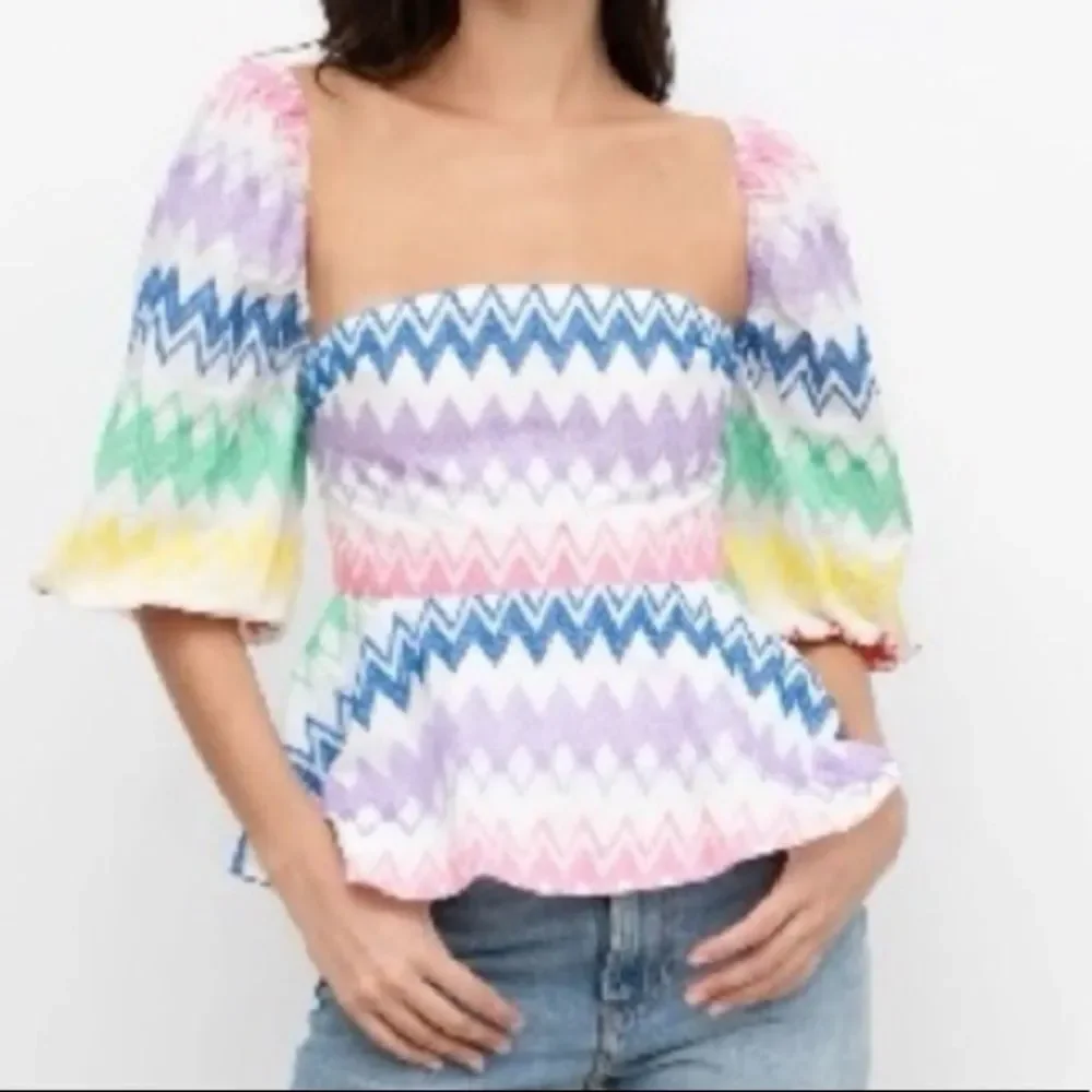 ANTHROPOLOGIE | YUMI KIM New Cherise Embroidered Puff Sleeve Top Women’s Size M